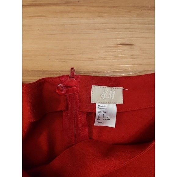 H&M Dress RED  PUFF Long Sleeve Sz 6 - Picture 5 of 13